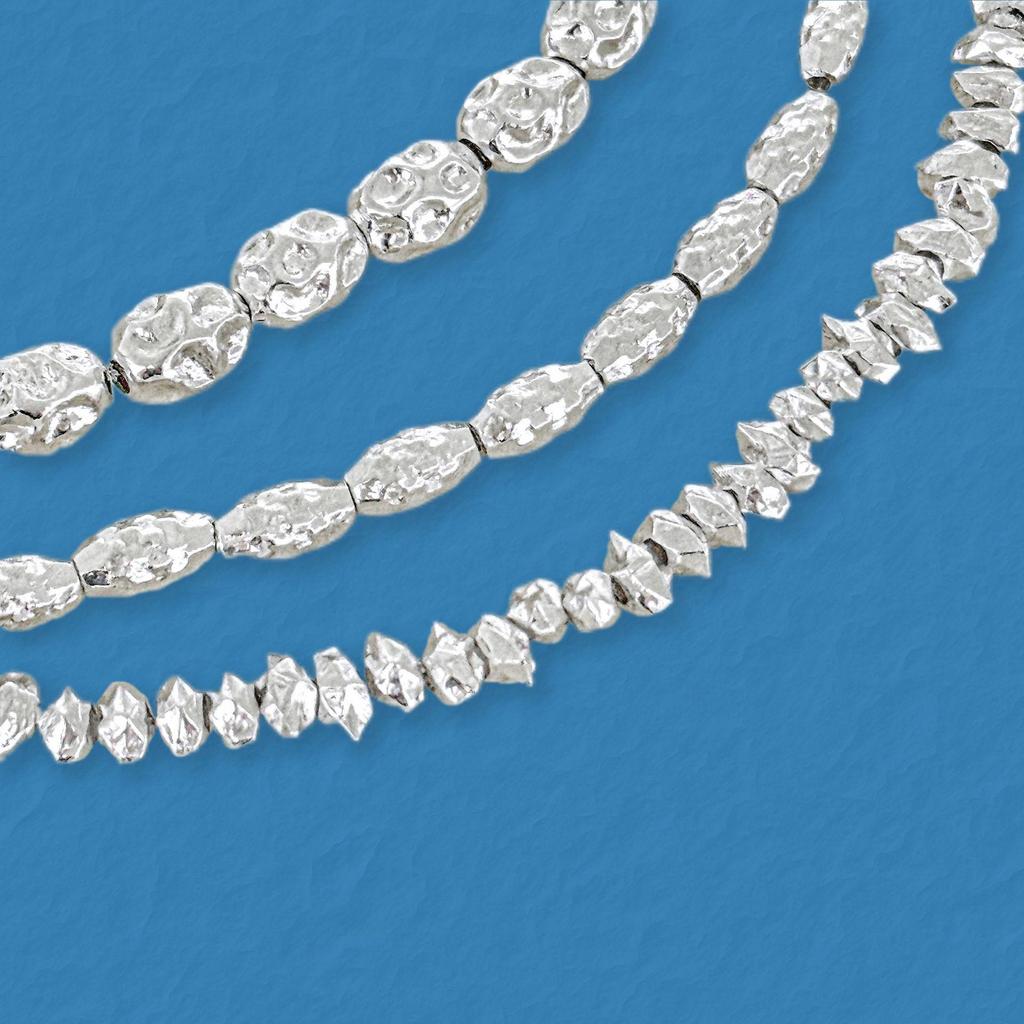 S999 Sterling Silver Irregular Spacer Beads for DIY Jewelry