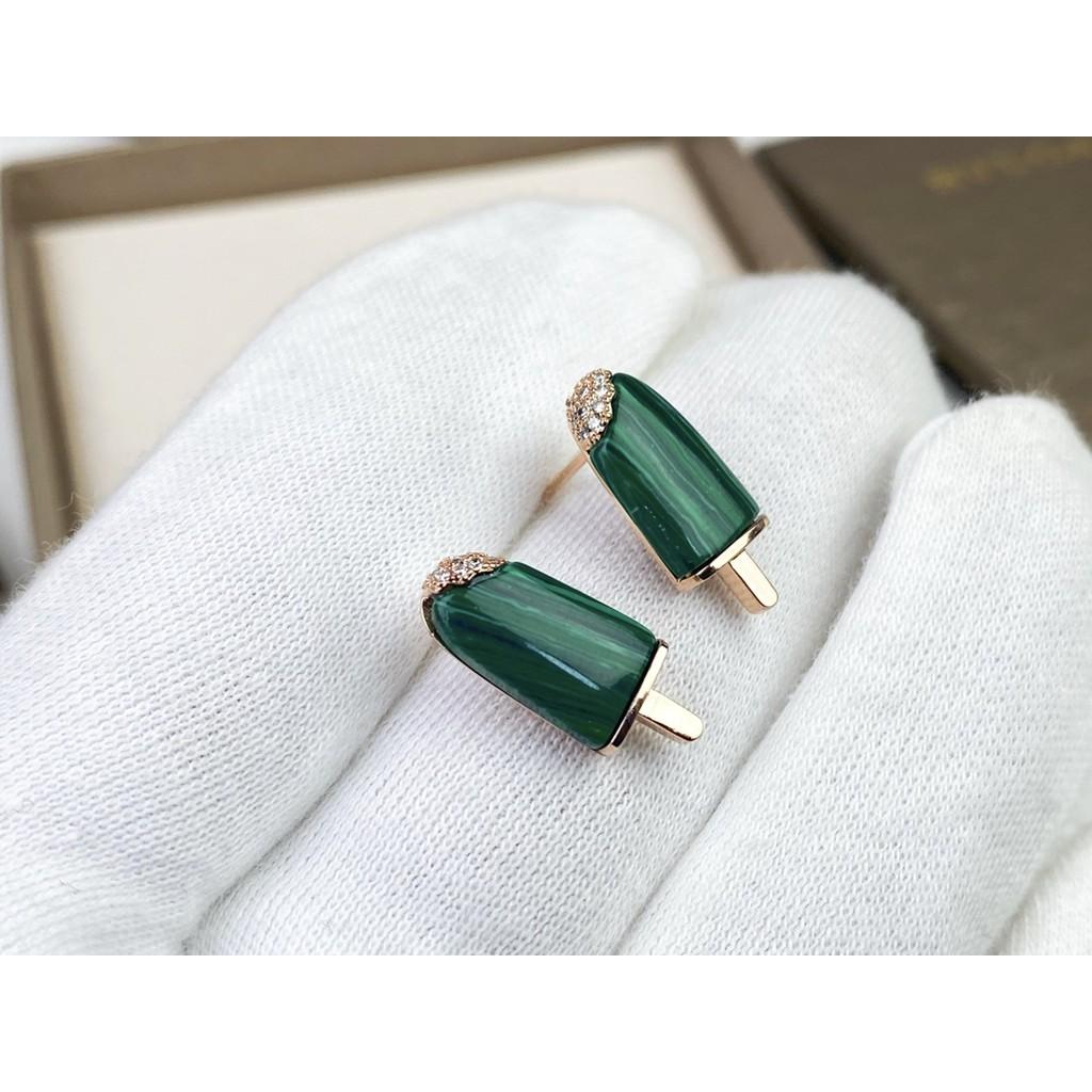 

Ice cream earrings, ice cream sticks, top-notch imported diamond earrings, peacock stone lifelike and finely cut with elegant design Ear studs