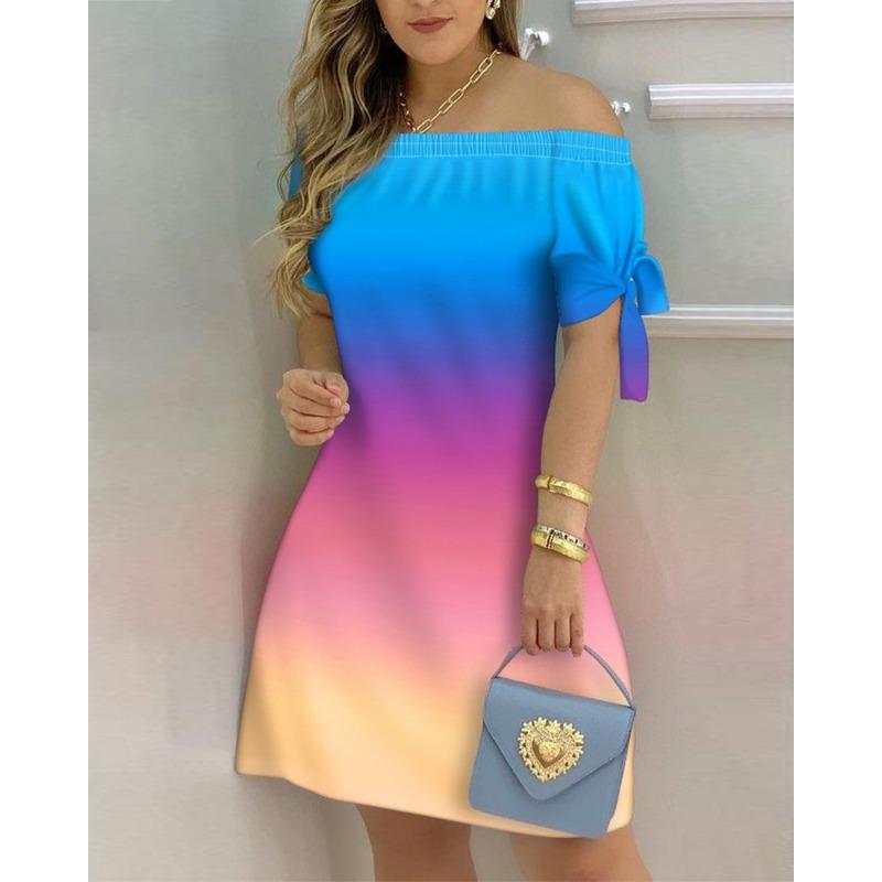2025 Spring/Summer New Style Elegant Mid Skirt One Shoulder Commuter Dress Women's Wear