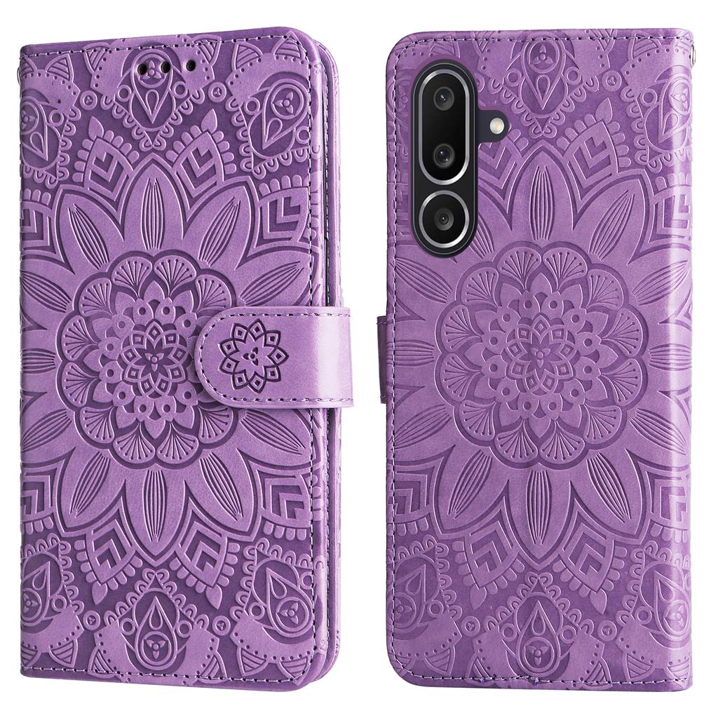For Samsung Galaxy M56 5G Case Sunflower Imprint Leather Wallet Phone Cover