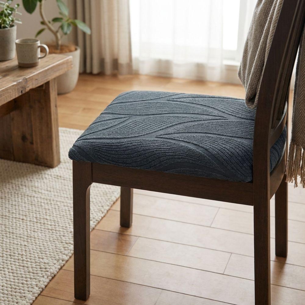 Solid Color Jacquard Chair Cushion Cover Elastic Chair Slipcover Four Season