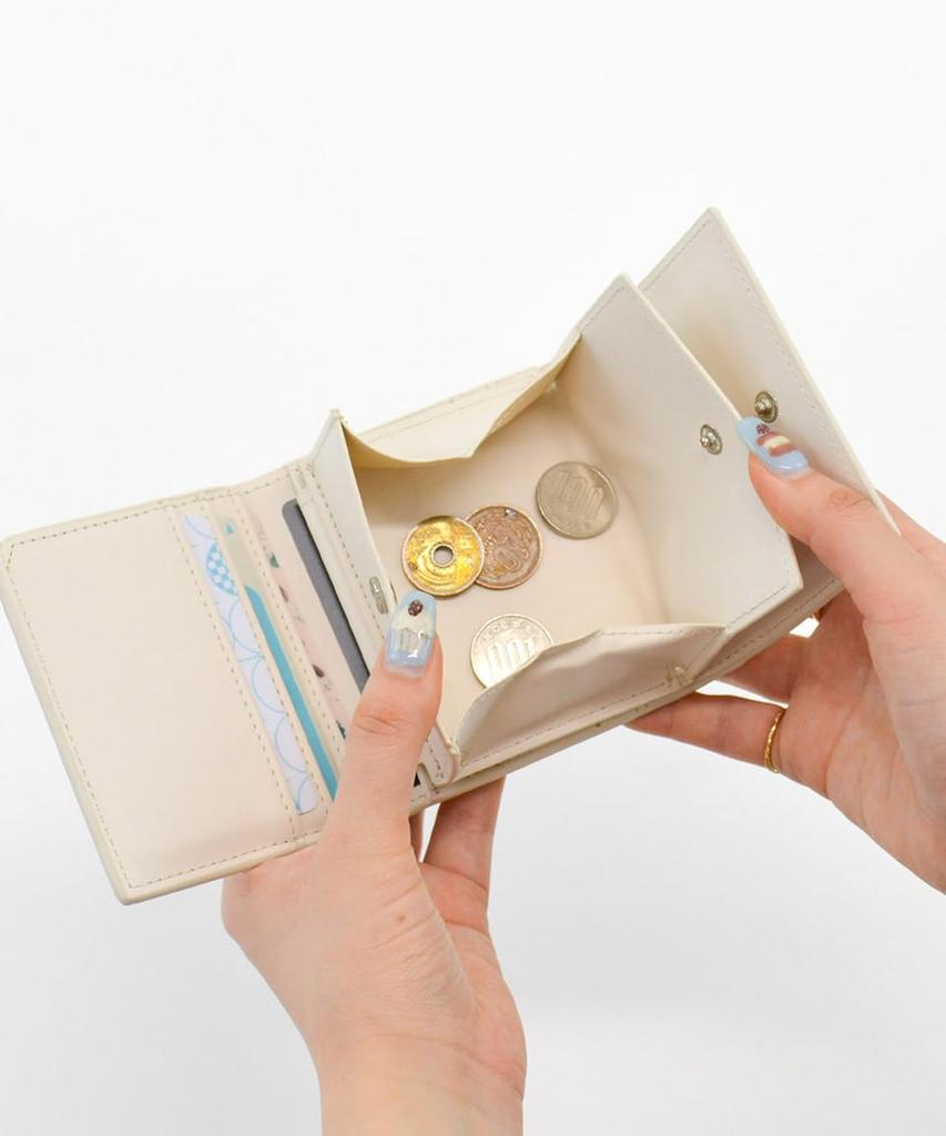 Altro Rose Silver Tri-fold Wallet for Women, Compact, Mini, Small Wallet, Popular Brand, Cute, Thin, Compact, Folding Wallet, Easy to Use, Large