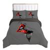 Love Couple Duvet Cover And Pillow Shams Set,Pink, Gray,Sexy Lips,Kissing, Comforter Cover For Women,Girls,bedding Set black,red