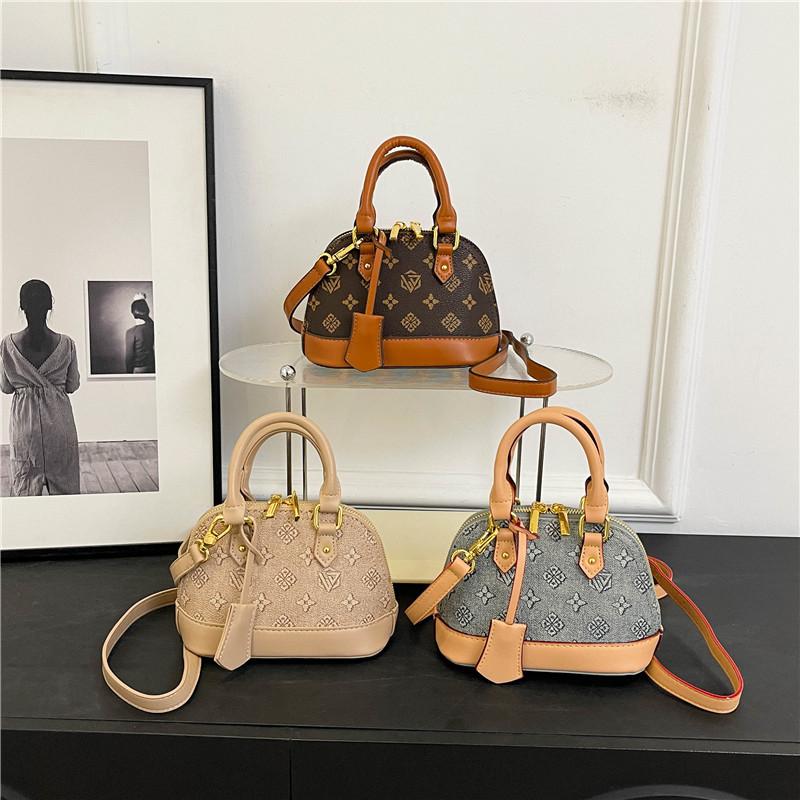 New High-end Contrasting Color Shell Bag Portable Shoulder Oblique Span Trendy Women's Bag