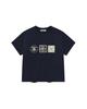 Kalagteo (W) Stamp Crop Half T-Shirts / Navy
