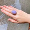 Exquisite Light Purple Ring   Natural Violet Chalcedony Large Oval Rings For Women Luxury Elegant Engagement Jewelry