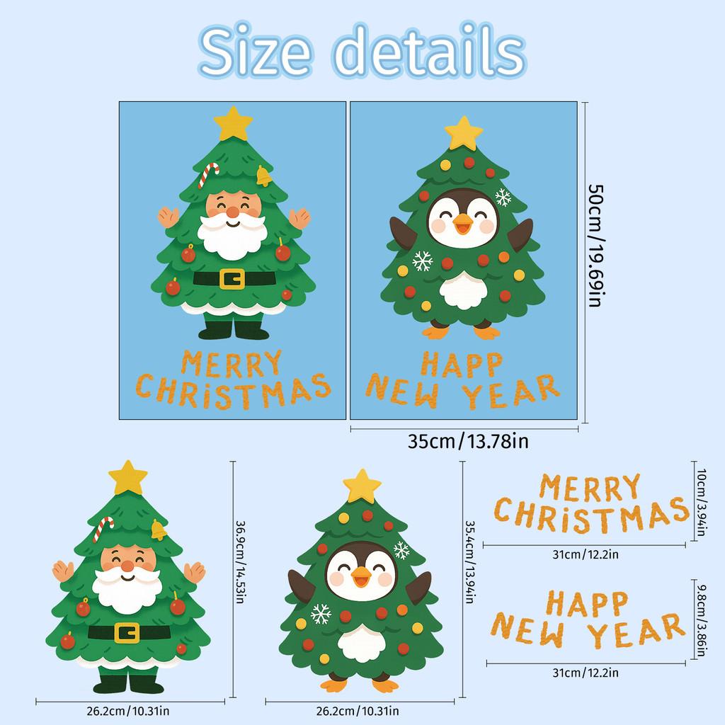 Window Holiday Stickers With Pvc Snowflakes Penguins And Santa Christmas For