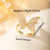 Gold Plated Butterfly Ring For Women Full Paved Zircon Crystal Animal Open Rings Trendy Party Jewelry Gift