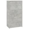 VidaXL Buffet with 6 Drawers Concrete Grey 50x34x96 Cm Chipboard