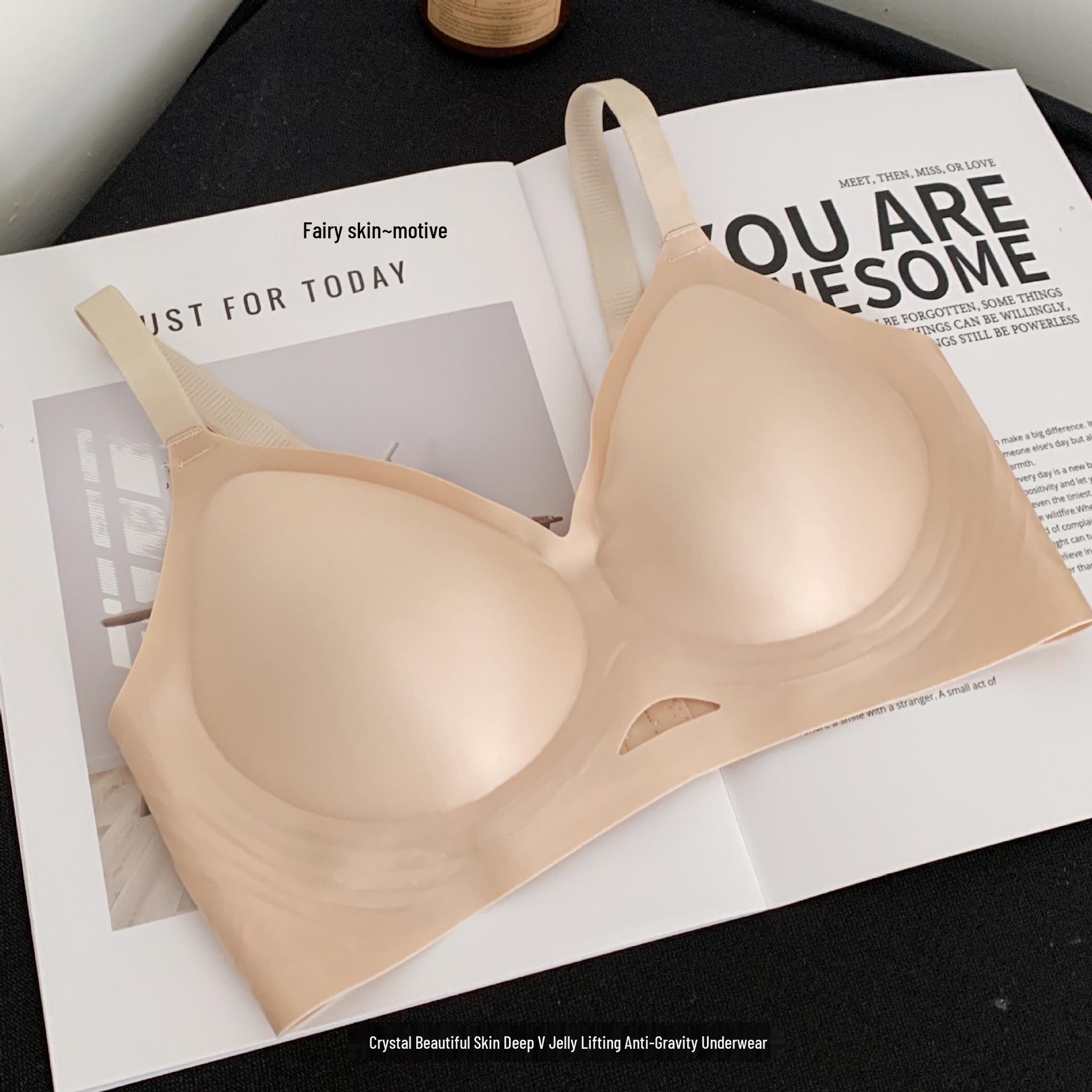 

Желейный Мягкий Бесшовный Тонкий Бюстгальтер из Ледяного Шелка для Женщин - Поддержка Маленькой Груди, Предотвращение Провисания, Без Косточек, Собирающий Стиль L (36/80AB)