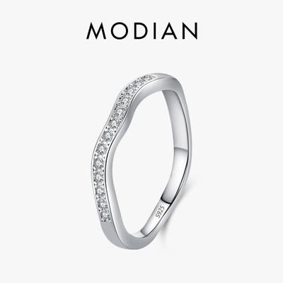 MODIAN Reine 925 Sterling Silber Unregelmäßige Geometrische Linien Welle Finger Ringe Für Frauen Jahrestag Geschenk Edlen Schmuck