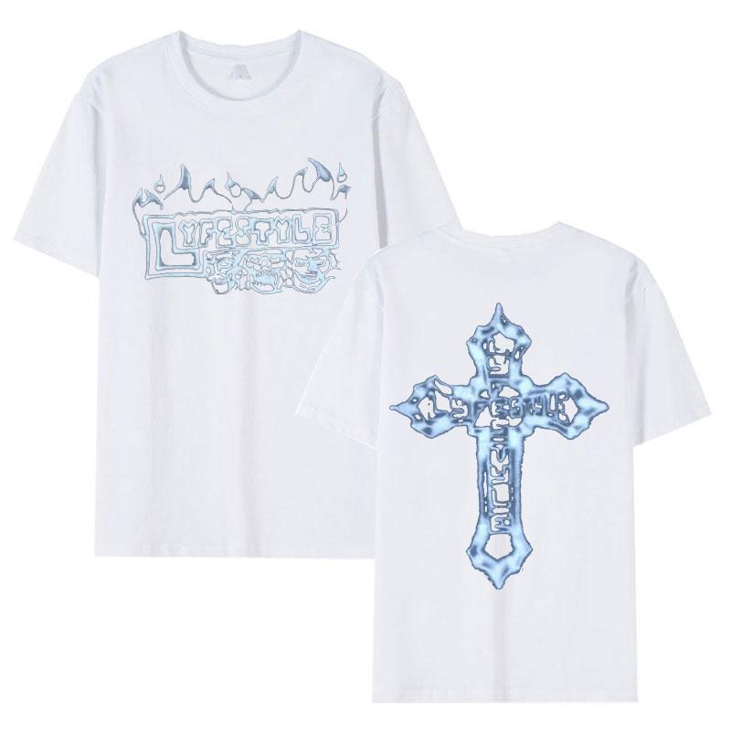 Rapper Yeat Lyfestyle Grafická trička s kostrou Pánské hip hopové gotické tričko s krátkým rukávem Retro nadrozměrná bavlněná trička Streetwear