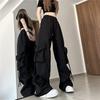 Women's Plus Size Retro Summer Cargo Pants - High Waist, Wide Leg, Loose Fit