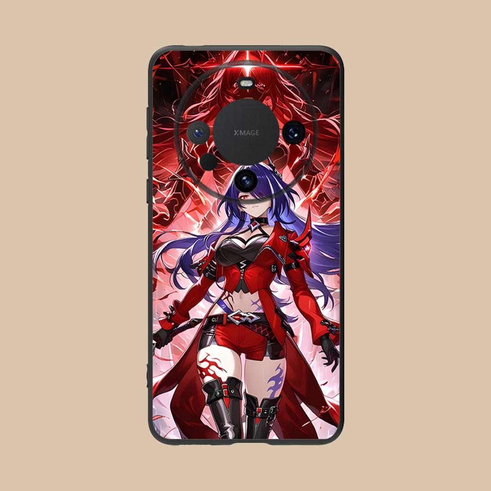HSR Acheron Matte TPU Mobile Phone Case for Huawei Mate 60 50 40 30 20 10 Pro Plus Lite E 5G Colorful Printing Cover
