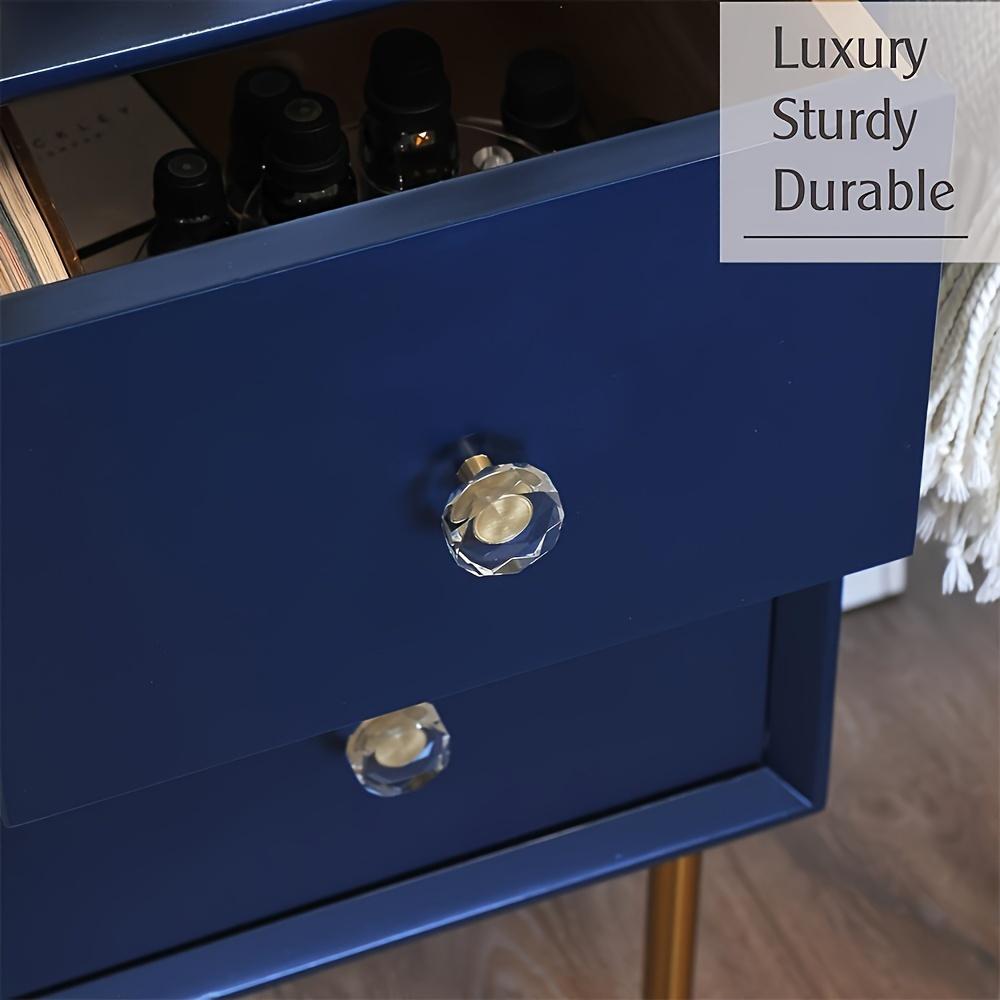 8pcs Glass Crystal Knobs, Brass Drawer Pulls, Gold Furniture Pulls, Hardware for Cabinet Dresser Kitchen with Screws