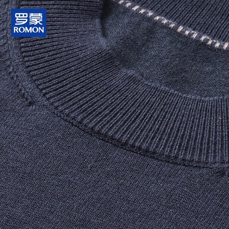 ROMON Men's 100% Pure Wool Round Neck Sweater