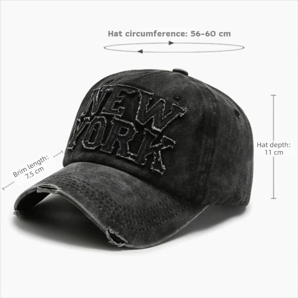 Solid Color Baseball Cap with Letter Patch Sun Hat Casual Duckbill Hat Sports