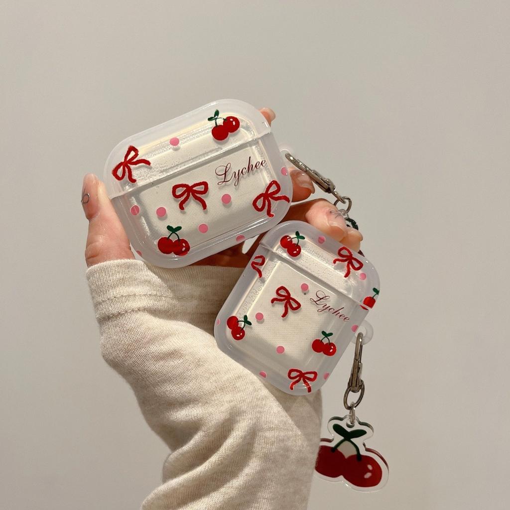 Cute bow cherry for AirPods 1 1 protective case pro1 wireless bluetooth 1/1st generation earphone case
