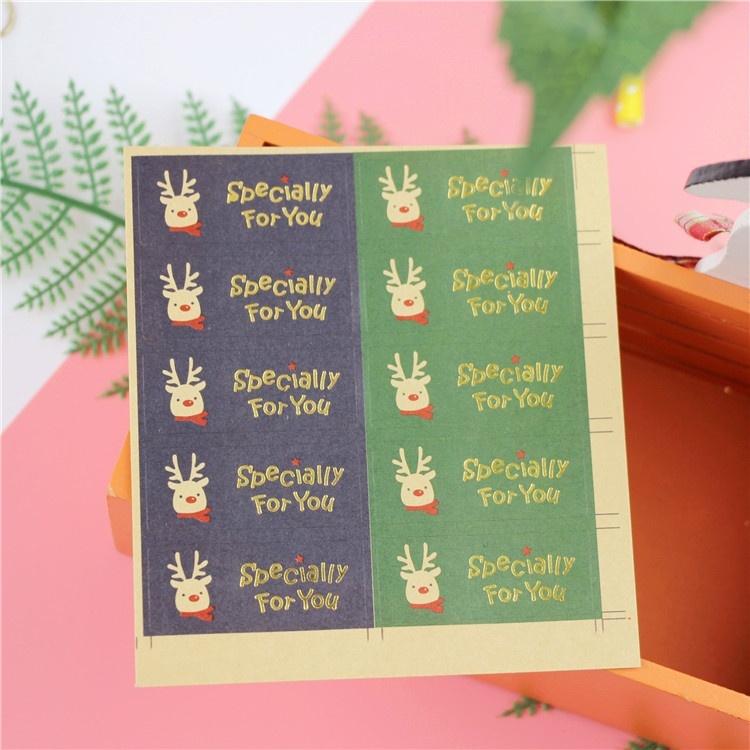 100 Adet/lot Mutlu Noeller Paket Mühür Etiketi Noel Ağacı Hediye Etiketi Etiketi Scrapbooking Noel Partisi Süslemesi İçin