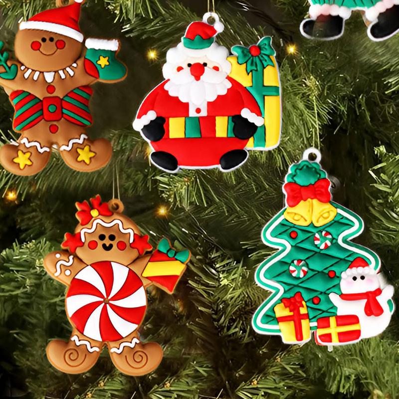 Gingerbread Christmas Decorations 12 Pieces Small Santa Christmas Tree Ornaments Christmas Ornaments Set Christmas Tree Decor