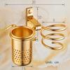 Golden Haie Dryer Rack with Cup Hair   Households Rack Hair Blow Dryer Holder Aluminum Shelf Bathroom Accessories  WF