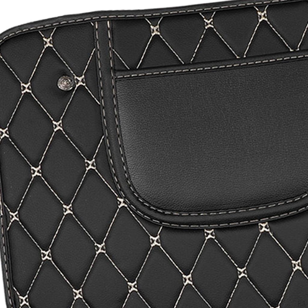 PU Leather Seat Anti Kick Mats Universal with Storage Bag Holder Waterproof for Truck