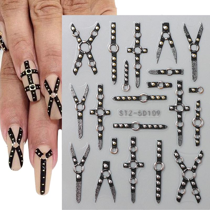 1 list Y2K ryté letní manikúrní nálepky hmyz nálepka na nehty beruška květina 5D samolepicí ozdoby na nehty