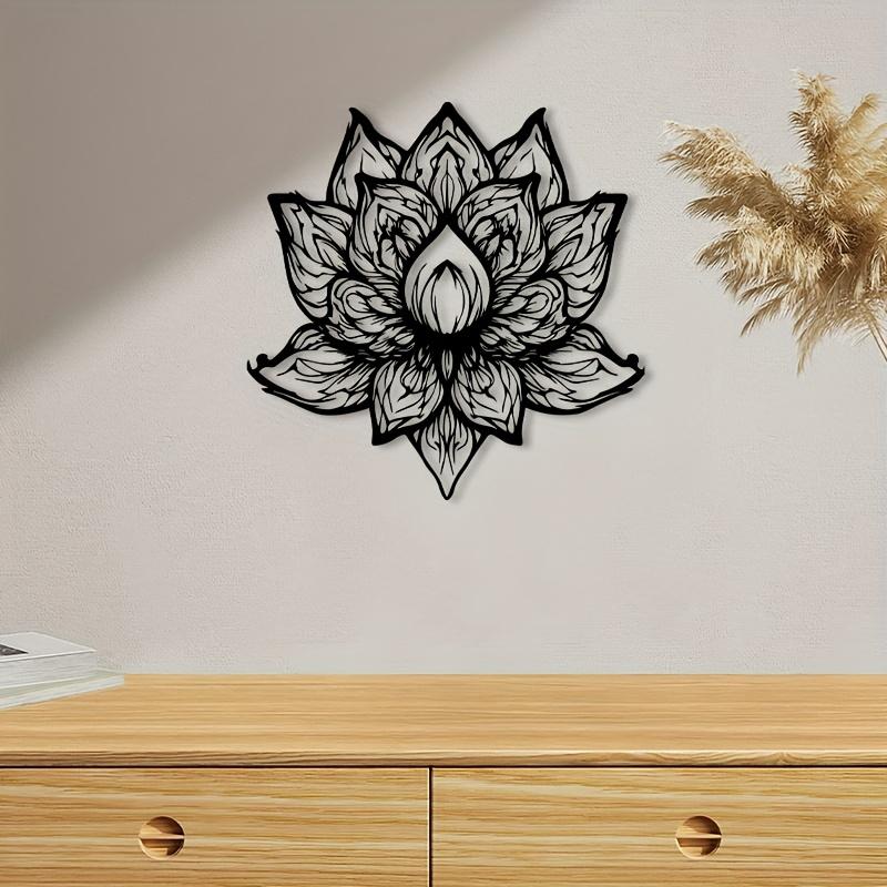 1pc Lotus Flower Metal Wall Art Powder Coated Statue Mural Bedroom Decor Yoga Gift Christmas Ornament