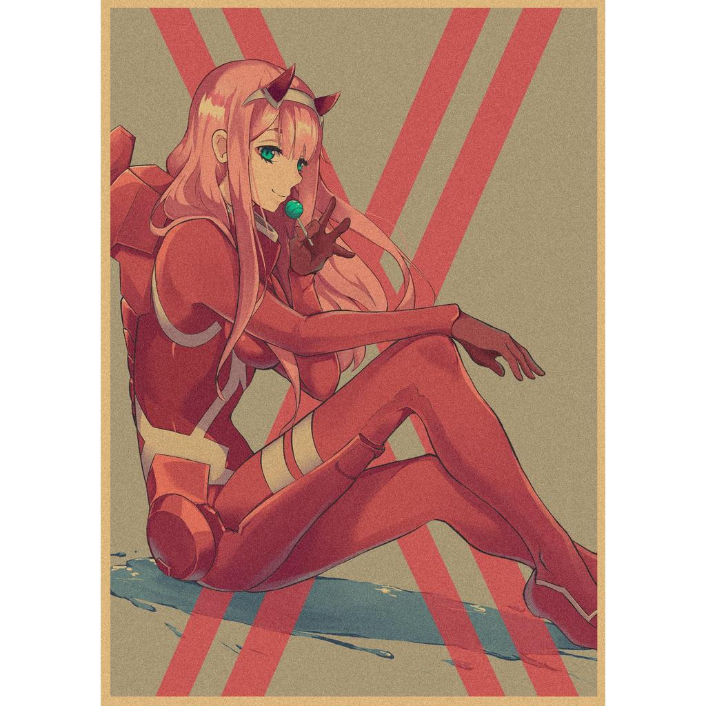 National Team DARLING In the FRANXX Retro Kraft Paper Anime Poster 261 for Wall Decoration