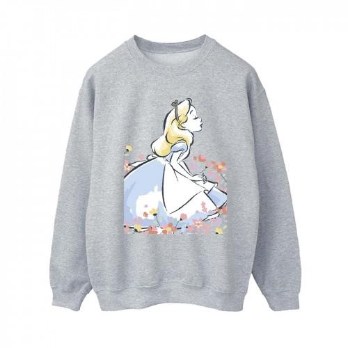 Disney Womens/Ladies Alice In Wonderland Sketch Flowers Sweatshirt