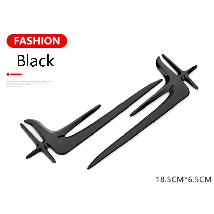Fit For Mercedes-Benz General Black Angel Wings Rear Door Fender Panel Trim 2pcs
