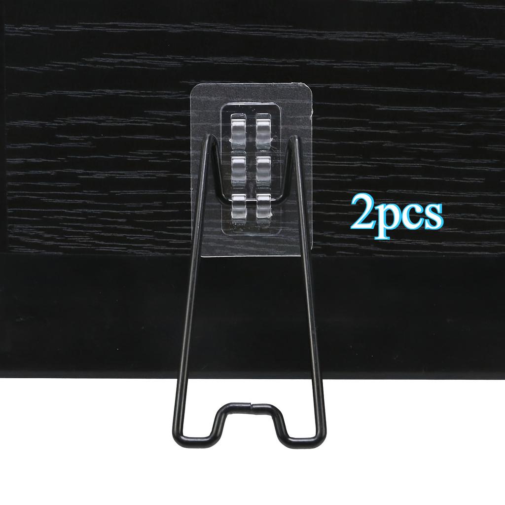 1/2pcs Metal Frame Bracket - Self-adhesive Black Bohemian Style Durable Metal Display Stand, Photos, Home Decoration