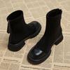 Modne wszechstronne elastyczne buty typu Martens damskie 2025 jesień i zima nowe krótkie botki retro cienkie z małym grubym obcasem cienkie buty