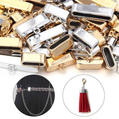 10pcs Alloy Metal End Caps Crimp Beads Clasp DIY Bracelet Necklace Flat Leather Cord End Clasps Connectors for Jewelry Making