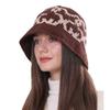 Autumn and winter niche design handmade bucket hat thermal hat knitted hat women's cold hat thickened basin hat