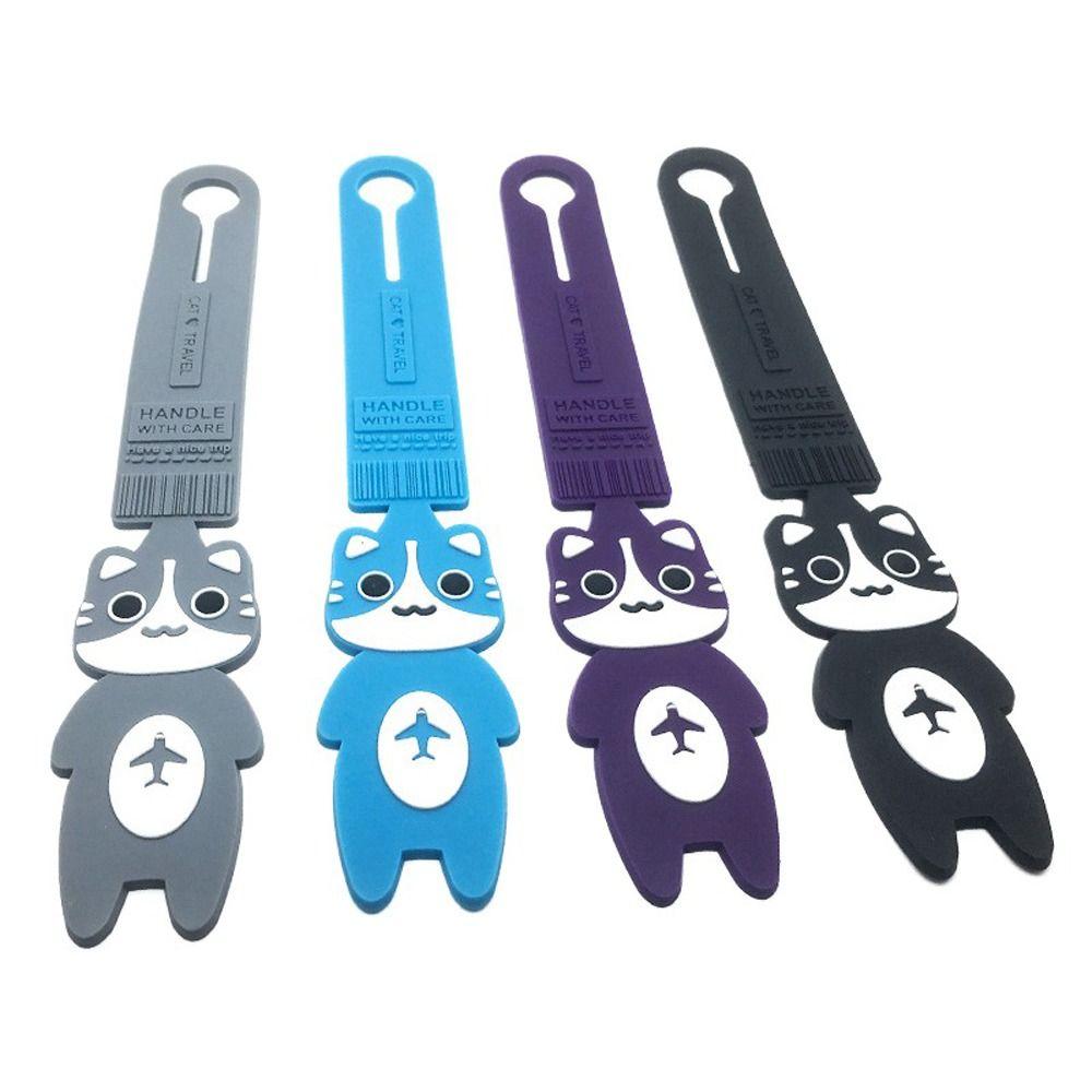 Cartoon Travel Luggage Tag Cat Boarding Pass Funny Airplane Suitcase Tag  Airplane Check-in