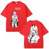 2026 Summer Hot Sale Anime Chainsaw Man Reze Denji Power T-shirt Men Women Vintage Top Hip Hop Streetwear Oversized T-shirt