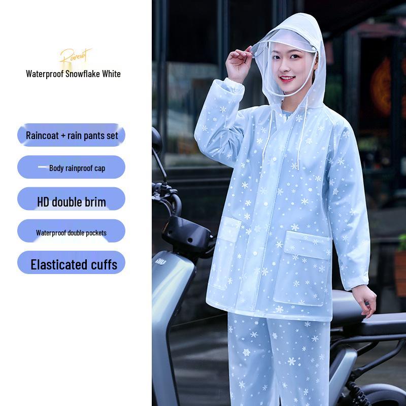 

Женский непромокаемый комплект на все тело с мужским плащом и брюками, утолщенный удлиненный стиль для взрослых Medium