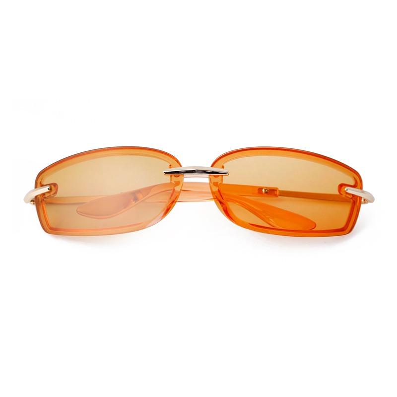 Trendy Y2K Rectangle Sunglasses Women Men Luxury Brand Designer Futurist Silver Lens Sun Glasses Green Rimless Shade S207