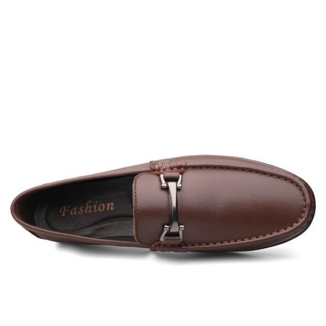 

Мужские кожаные туфли, зимние теплые шерстяные итальянские мокасины, плоские туфли для вождения, натуральная кожа, мужские высококачественные кроссовки, мех внутри 9.5 коричневый