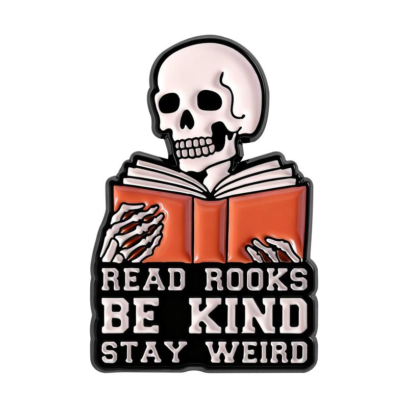 

Читай Книги Будь Добрым Оставайся Странным Эмалевые Значки Забавные Броши-Скелеты для Чтения Значки на Лацкан Украшения для Читателя Подарок для Семьи Друзей