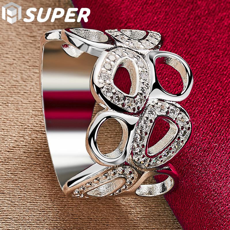 925 Sterling Silver AAA Zircon Heart Ring Jewelry