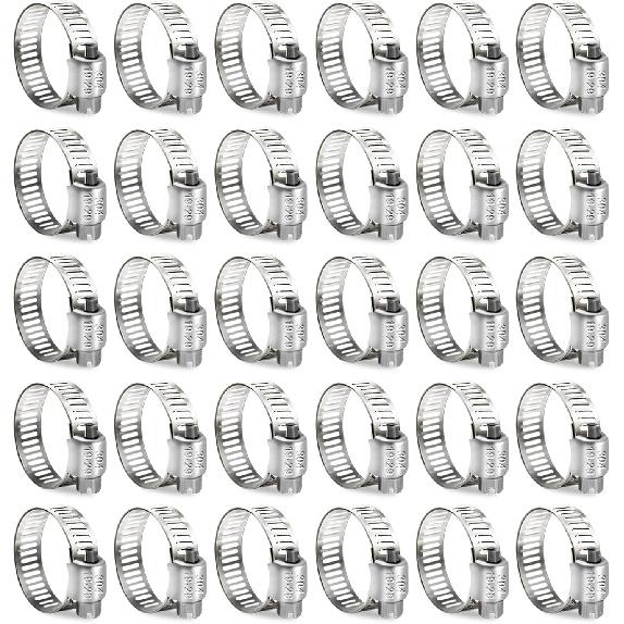 Hose Clamp, 30PCS Fuel Line Clamp, 1/2 Inch To 3/4 Inch Radiator Hose Clamps, Hose Clamps Stainless Steel(13-19mm).