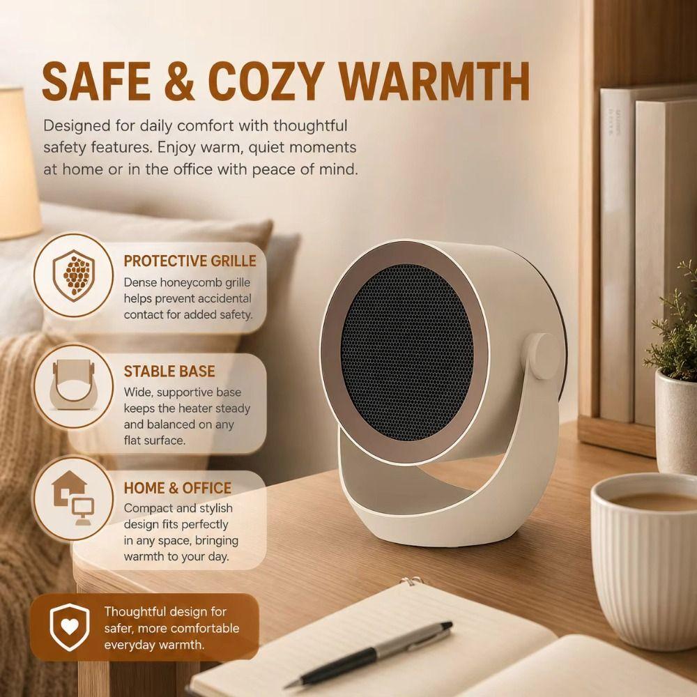 Desktop Space Heater Wall Mountable Heating Fan Energy Saving Electric Heater Indoor Room