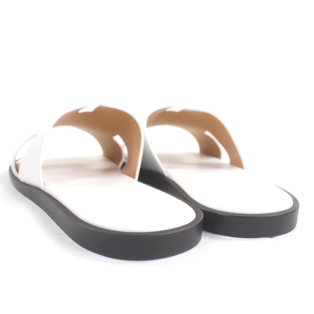 Pristine HERMES Sandals Izmir slide white leather mens 42 Used