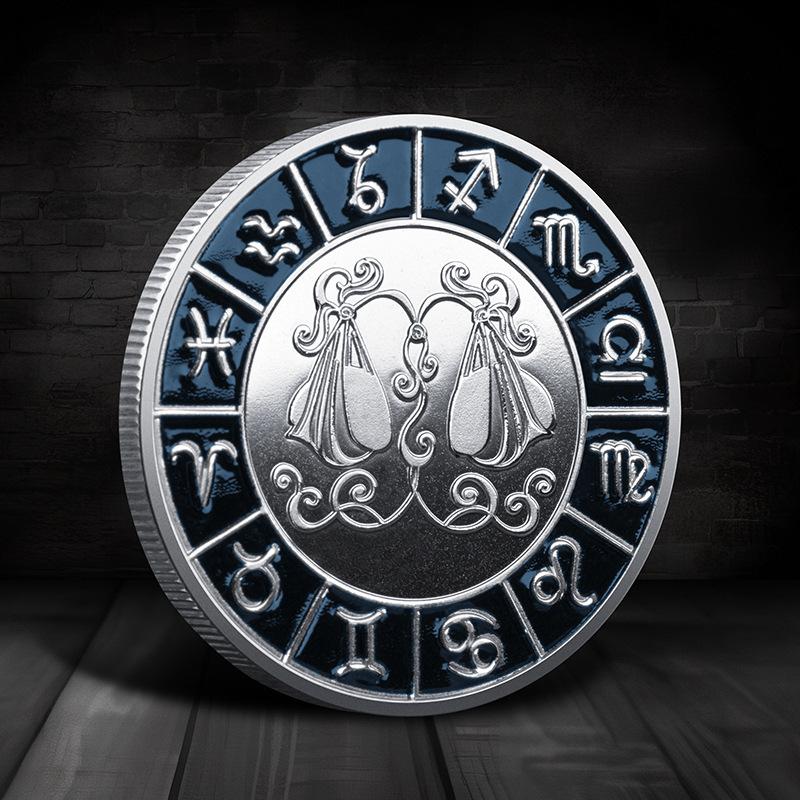 Zodiac Commemorative Medal, Constellation Coins, European and American Coins, Constellation Commemorative Coins, Lucky Coins, Zodiac Collection