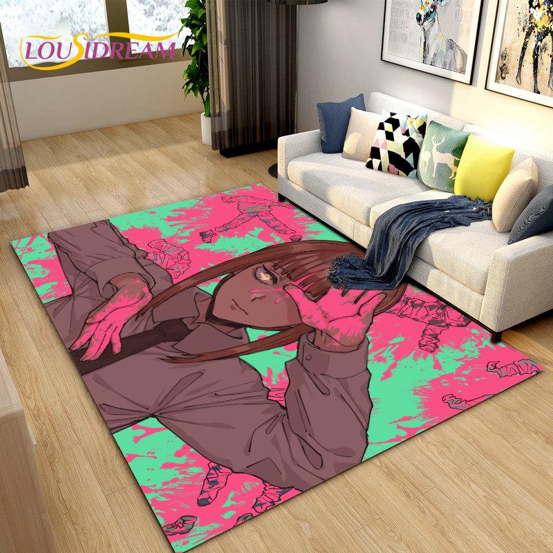 3D Anime Chainsaw Man Denji Cartoon Area Rug,Carpet Rug for Living Room Bedroom Sofa Doormat Decoration, Kids Non-slip Floor Mat