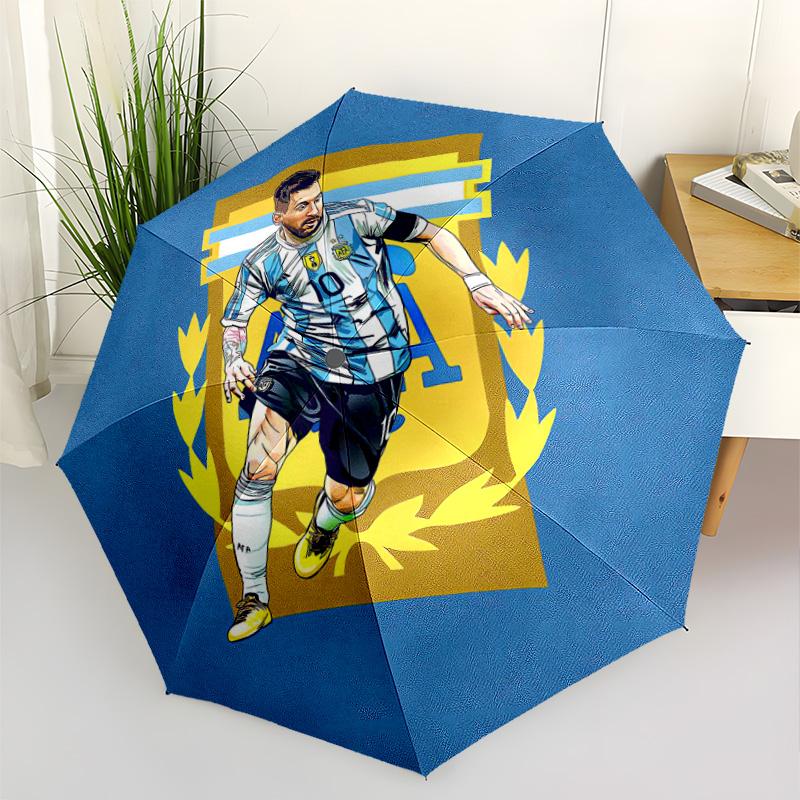 Argentina Football Legend Compact Travel Automatic Umbrella with 8-Rib Lightweight All-Season Use Stylish Accessory