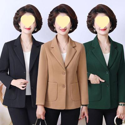 Versatile Plaid Blazer for Middle-Aged & Elderly Women - Fashionable Autumn Top