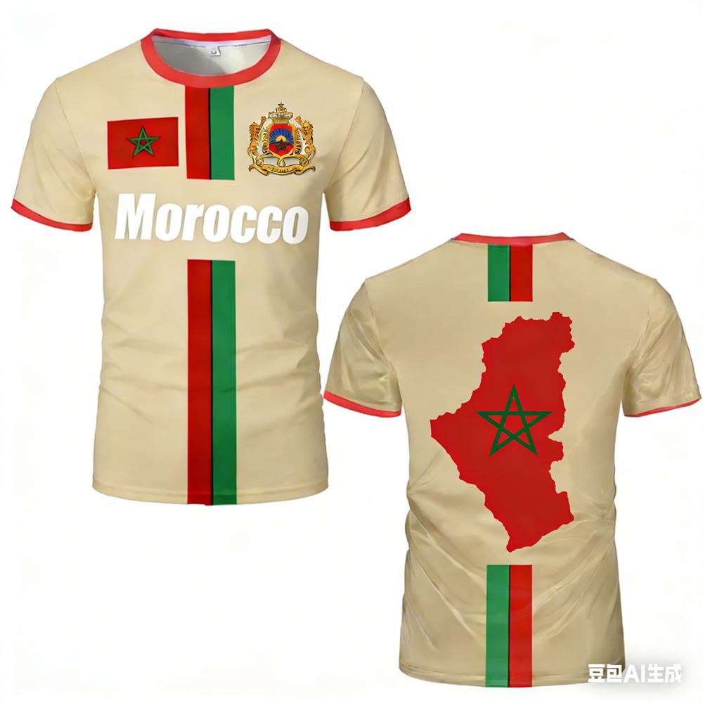 2026Morocco Football Jersey Football T Shirts New Design Trendy ShortUniforms Moroccan Flag Tees FamilyMatching